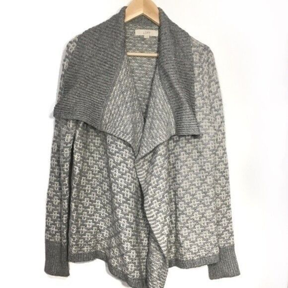 LOFT CHUNKY WOOL/MOHAIR DRAPED OPEN FRONT CARDIGAN M Luxury Sustainable Capsule - Picture 1 of 9
